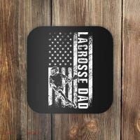 Lacrosse DAD American Flag Lax Daddy Father's Day Coaster thumb 0