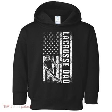 Lacrosse DAD American Flag Lax Daddy Father's Day Toddler Hoodie