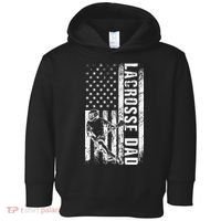 Lacrosse DAD American Flag Lax Daddy Father's Day Toddler Hoodie thumb 0