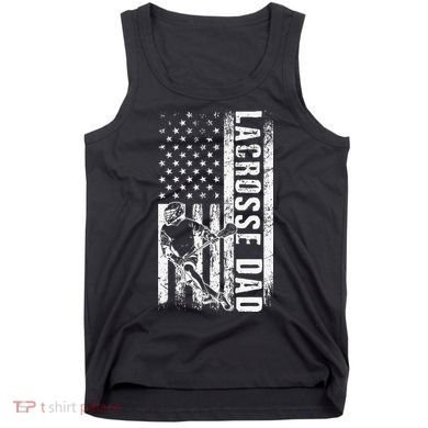 Lacrosse DAD American Flag Lax Daddy Father's Day Tank Top