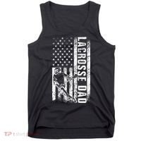 Lacrosse DAD American Flag Lax Daddy Father's Day Tank Top thumb 0
