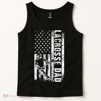 Lacrosse DAD American Flag Lax Daddy Father's Day Tank Top thumb 2