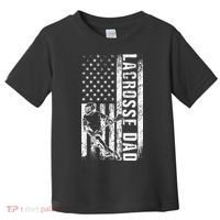 Lacrosse DAD American Flag Lax Daddy Father's Day Toddler T-Shirt thumb 0