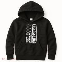 Lacrosse DAD American Flag Lax Daddy Father's Day Kids Hoodie thumb 0