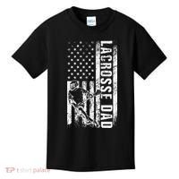 Lacrosse DAD American Flag Lax Daddy Father's Day Kids T-Shirt thumb 0