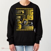 Let's Dig And Play I'm 5 Today 5th Birthday Party Excavator Women's Sweatshirt thumb 0