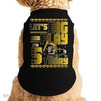 Let's Dig And Play I'm 5 Today 5th Birthday Party Excavator Doggie Tank thumb 0