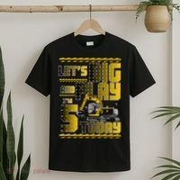 Let's Dig And Play I'm 5 Today 5th Birthday Party Excavator T-Shirt thumb 2