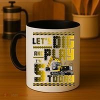 Let's Dig And Play I'm 5 Today 5th Birthday Party Excavator Coffee Mug thumb 4
