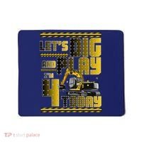 Let's Dig And Play I'm 4 Today 4th Birthday Party Excavator Mousepad thumb 0
