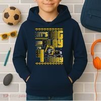 Let's Dig And Play I'm 4 Today 4th Birthday Party Excavator Kids Hoodie thumb 2