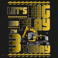 Let's Dig And Play I'm 3 Today 3rd Birthday Party Excavator Doggie Tank thumb 4