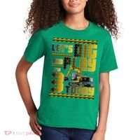 Let's Dig And Play I'm 3 Today 3rd Birthday Party Excavator Kids T-Shirt thumb 2