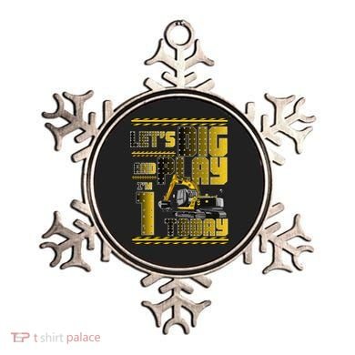Let's Dig And Play I'm 1 Today 1st Birthday Party Excavator Ornament