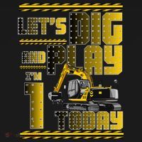 Let's Dig And Play I'm 1 Today 1st Birthday Party Excavator Ornament thumb 1