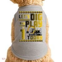 Let's Dig And Play I'm 1 Today 1st Birthday Party Excavator Doggie Tank thumb 0