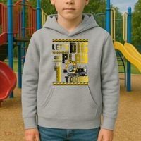 Let's Dig And Play I'm 1 Today 1st Birthday Party Excavator Kids Hoodie thumb 2