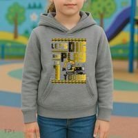 Let's Dig And Play I'm 1 Today 1st Birthday Party Excavator Kids Hoodie thumb 3