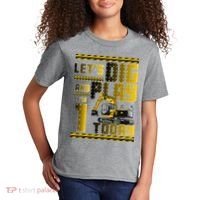 Let's Dig And Play I'm 1 Today 1st Birthday Party Excavator Kids T-Shirt thumb 2
