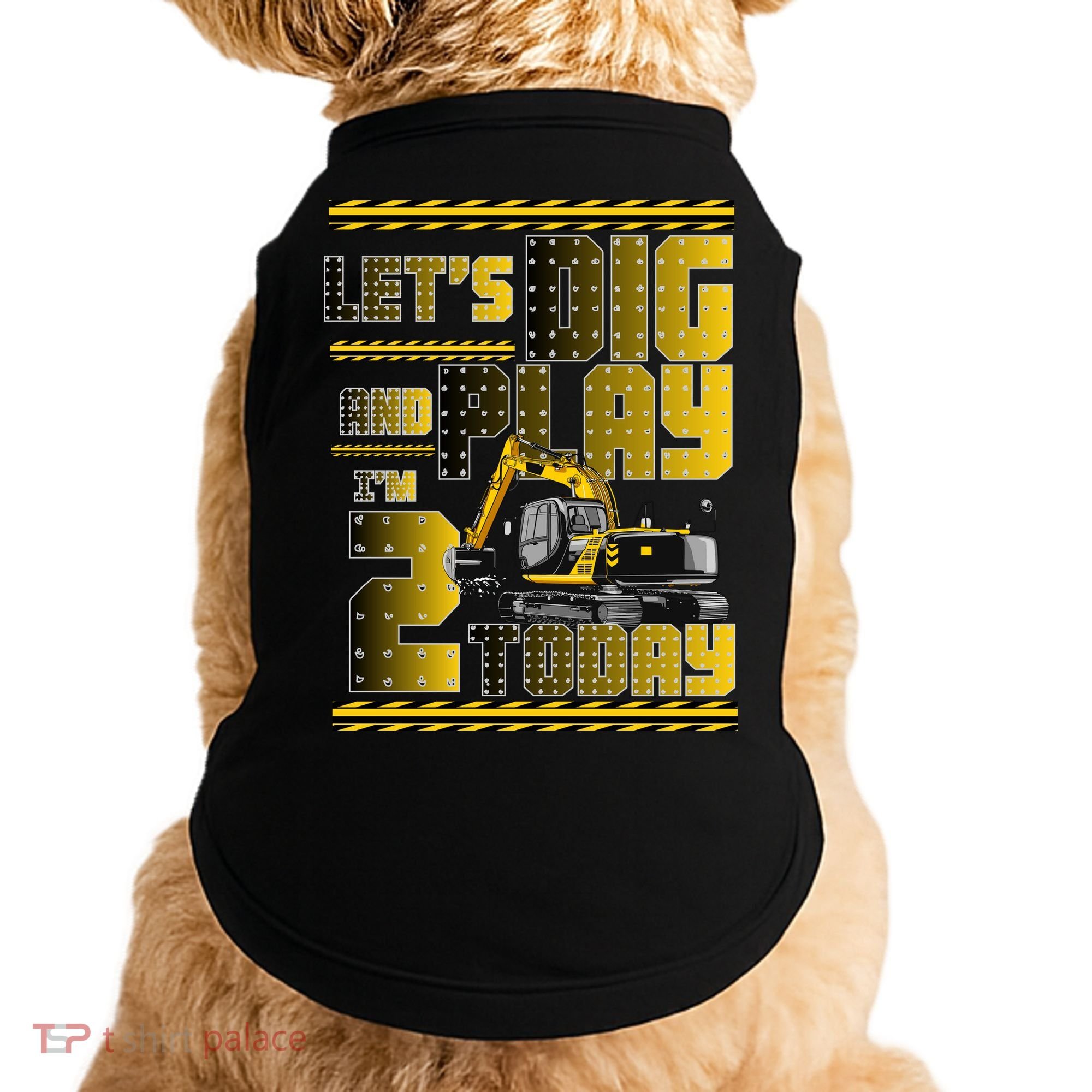 Let's Dig And Play I'm 2 Today 2nd Birthday Party Excavator Doggie Tank