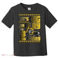 Let's Dig And Play I'm 2 Today 2nd Birthday Party Excavator Toddler T-Shirt thumb 0