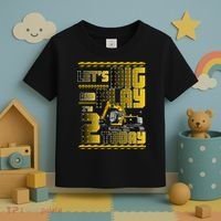 Let's Dig And Play I'm 2 Today 2nd Birthday Party Excavator Toddler T-Shirt thumb 3