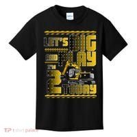 Let's Dig And Play I'm 2 Today 2nd Birthday Party Excavator Kids T-Shirt thumb 0