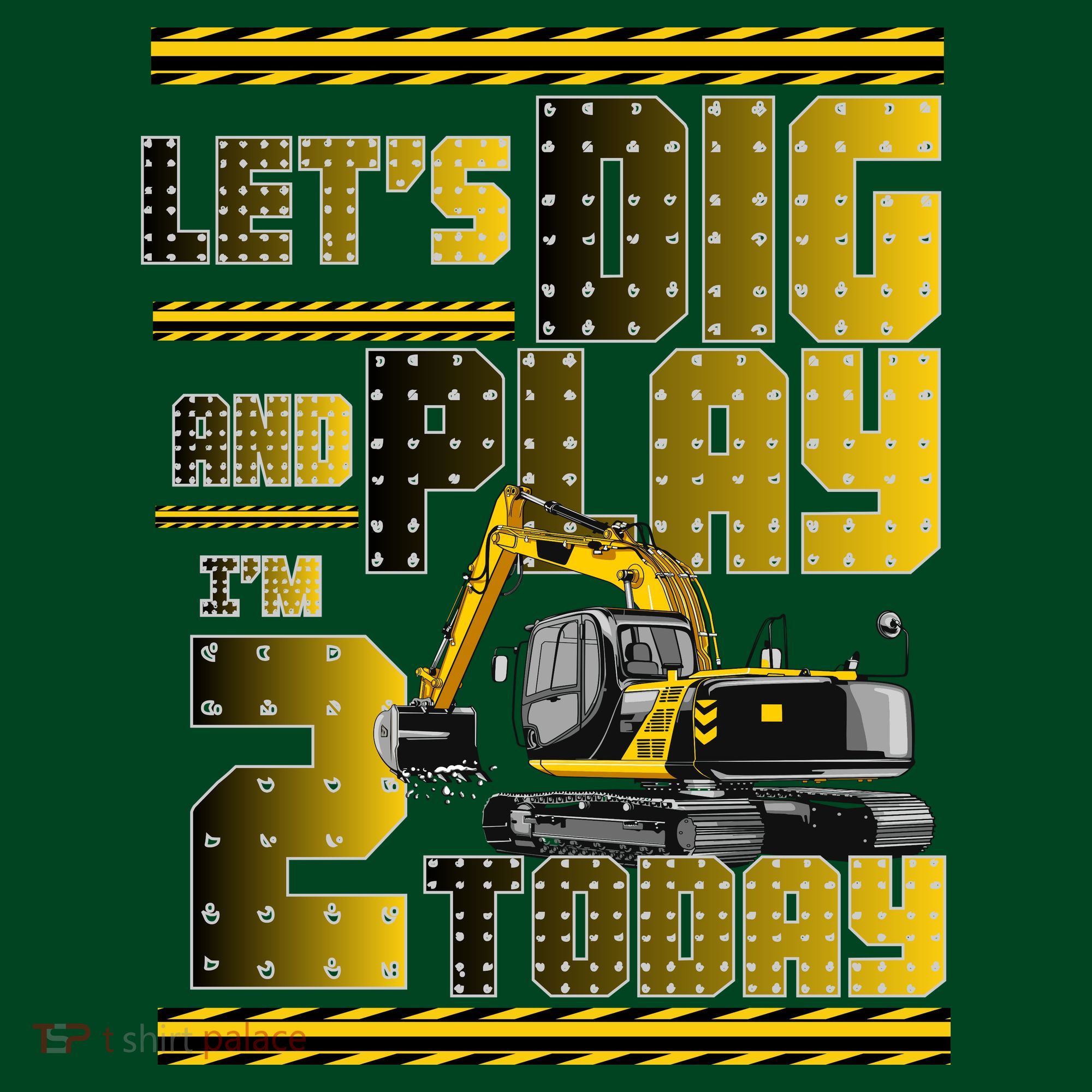 Let's Dig And Play I'm 2 Today 2nd Birthday Party Excavator Mousepad