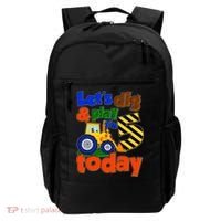 Let's Dig And Play I'm 5 Five Today 5th Birthday Party Excavator Backpack thumb 0