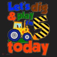 Let's Dig And Play I'm 5 Five Today 5th Birthday Party Excavator Beanie thumb 2