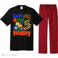 Let's Dig And Play I'm 5 Five Today 5th Birthday Party Excavator Pajama Set thumb 0