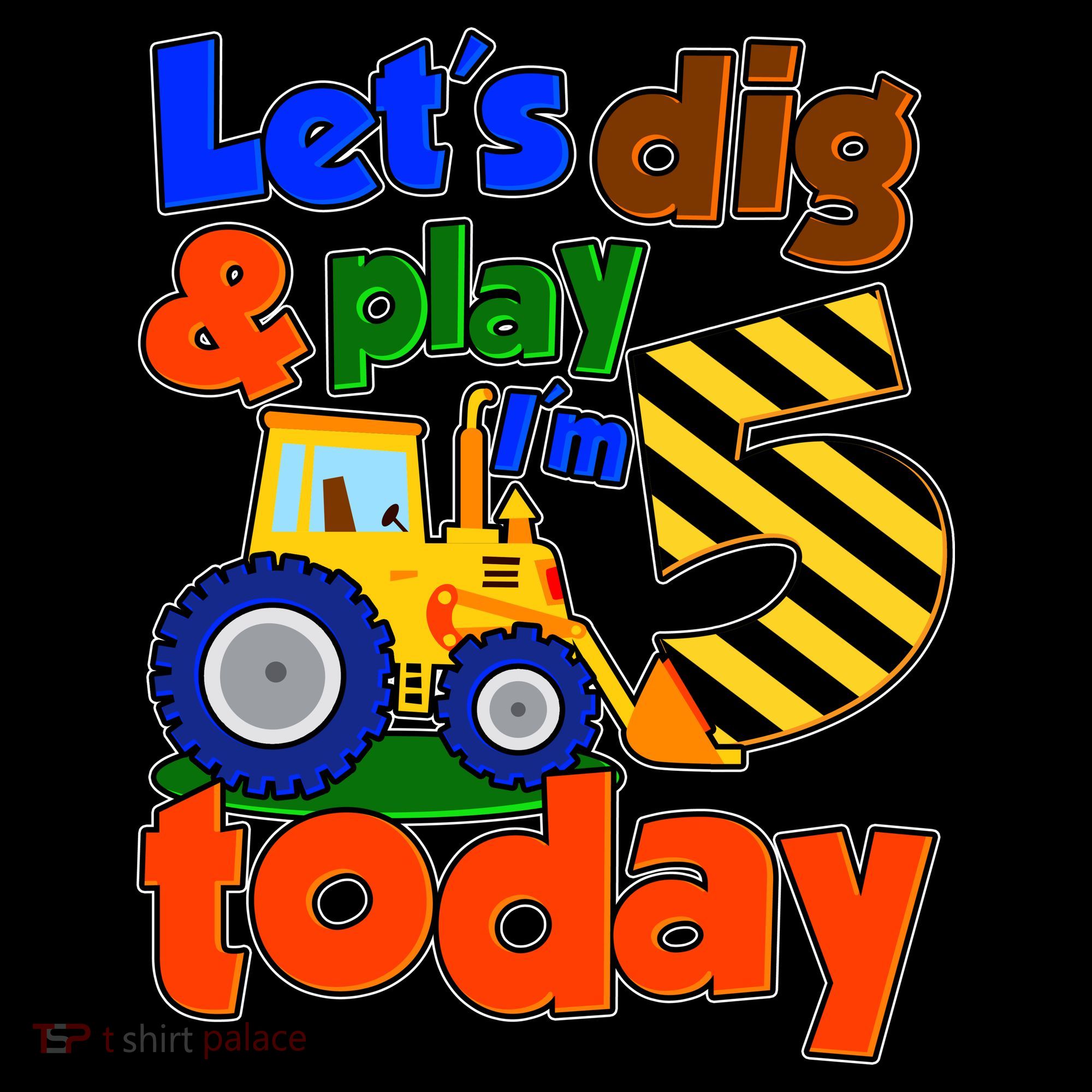 Let's Dig And Play I'm 5 Five Today 5th Birthday Party Excavator Women's Hoodie