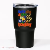 Let's Dig And Play I'm 5 Five Today 5th Birthday Party Excavator Tumbler thumb 0
