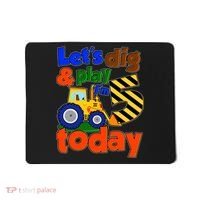 Let's Dig And Play I'm 5 Five Today 5th Birthday Party Excavator Mousepad thumb 0
