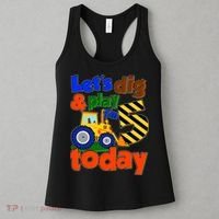 Let's Dig And Play I'm 5 Five Today 5th Birthday Party Excavator Women's Tank Top thumb 3