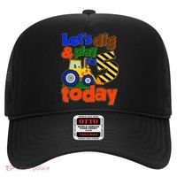 Let's Dig And Play I'm 5 Five Today 5th Birthday Party Excavator Hat thumb 0
