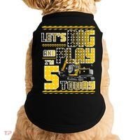 Let's Dig And Play I'm Five 5 Today 5th Birthday Party Excavator Doggie Tank thumb 0