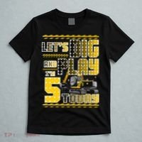 Let's Dig And Play I'm Five 5 Today 5th Birthday Party Excavator T-Shirt thumb 5