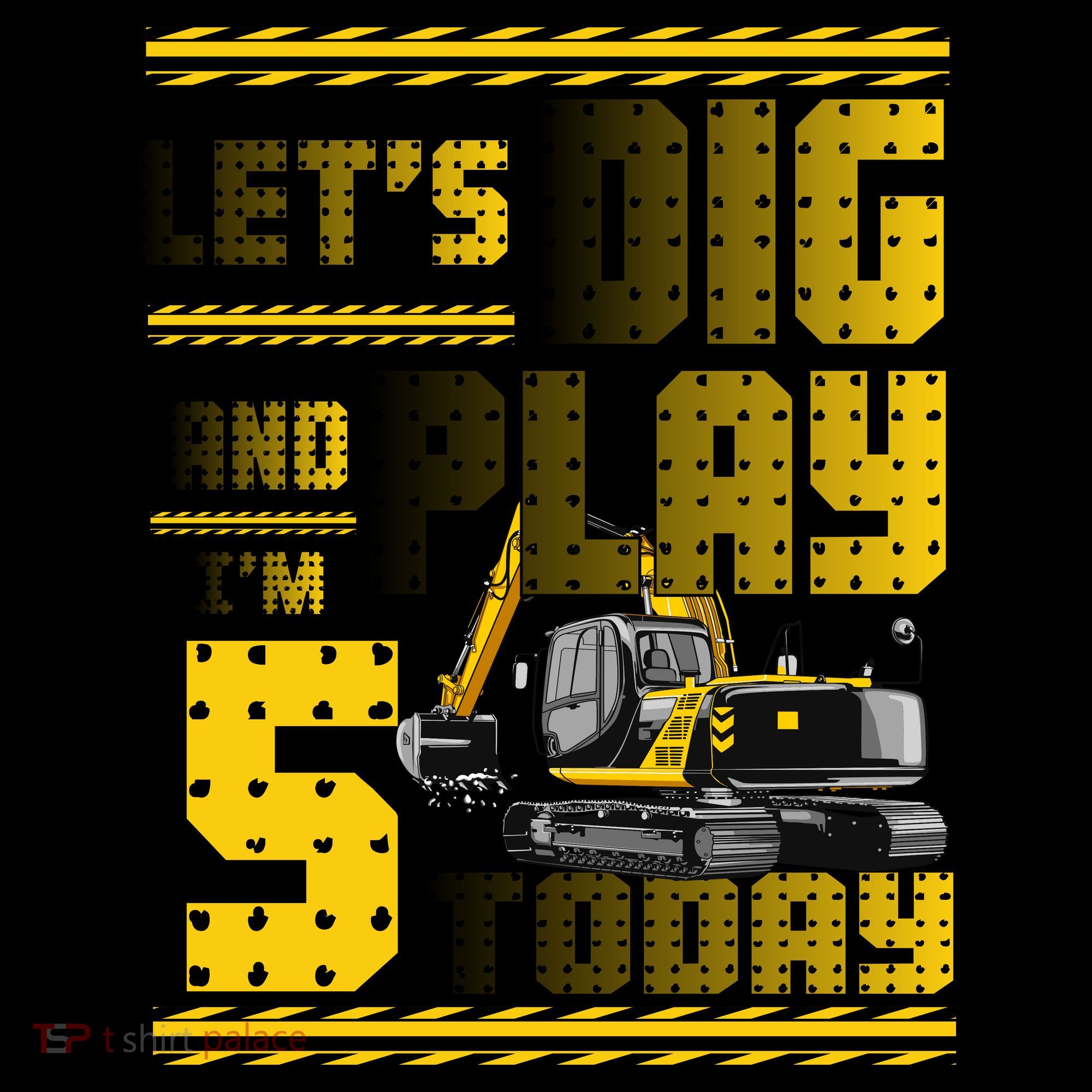 Let's Dig And Play I'm Five 5 Today 5th Birthday Party Excavator Coffee Mug