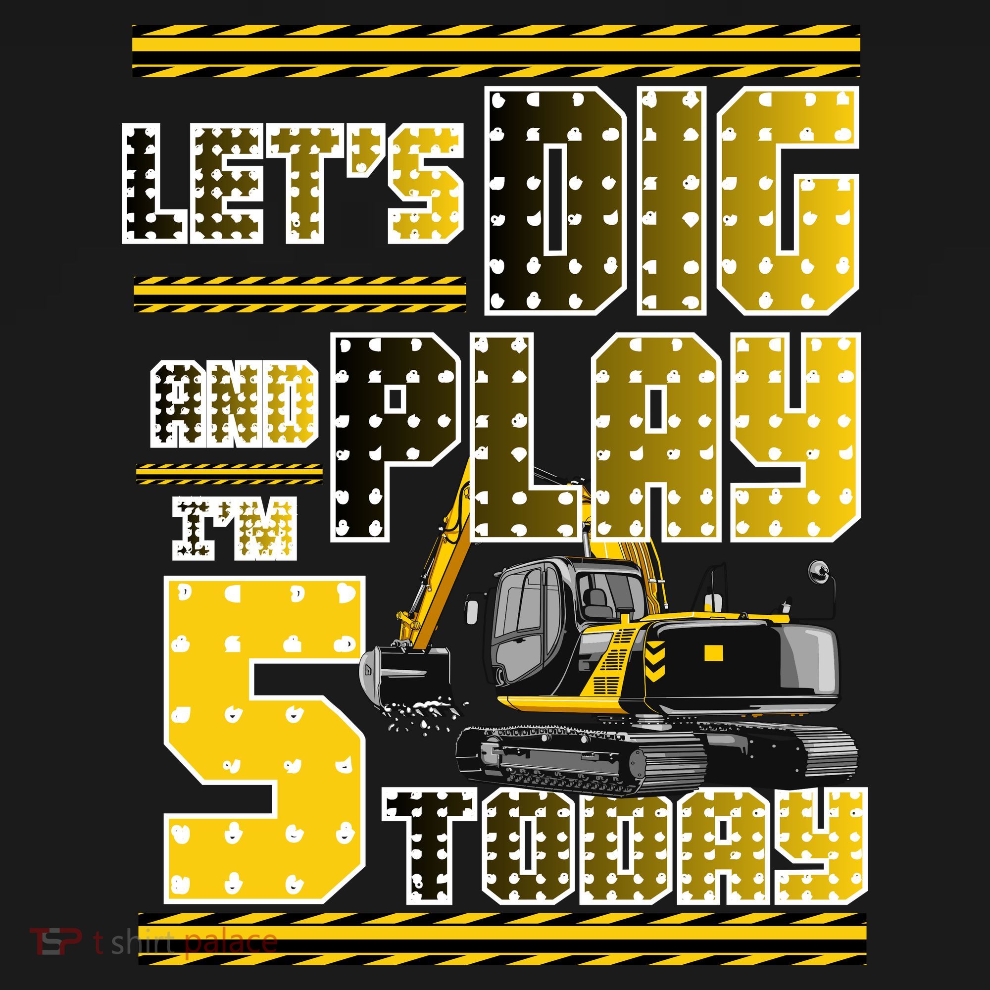Let's Dig And Play I'm Five 5 Today 5th Birthday Party Excavator Women's Tank Top