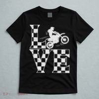 Love Dirt Bike Girl Checkered Flag Motocross Track Race Gift T-Shirt thumb 5