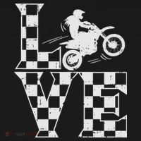 Love Dirt Bike Girl Checkered Flag Motocross Track Race Gift Women's Hoodie thumb 2