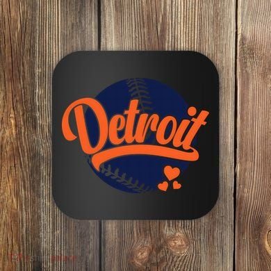 Love Detroit Baseball Coaster