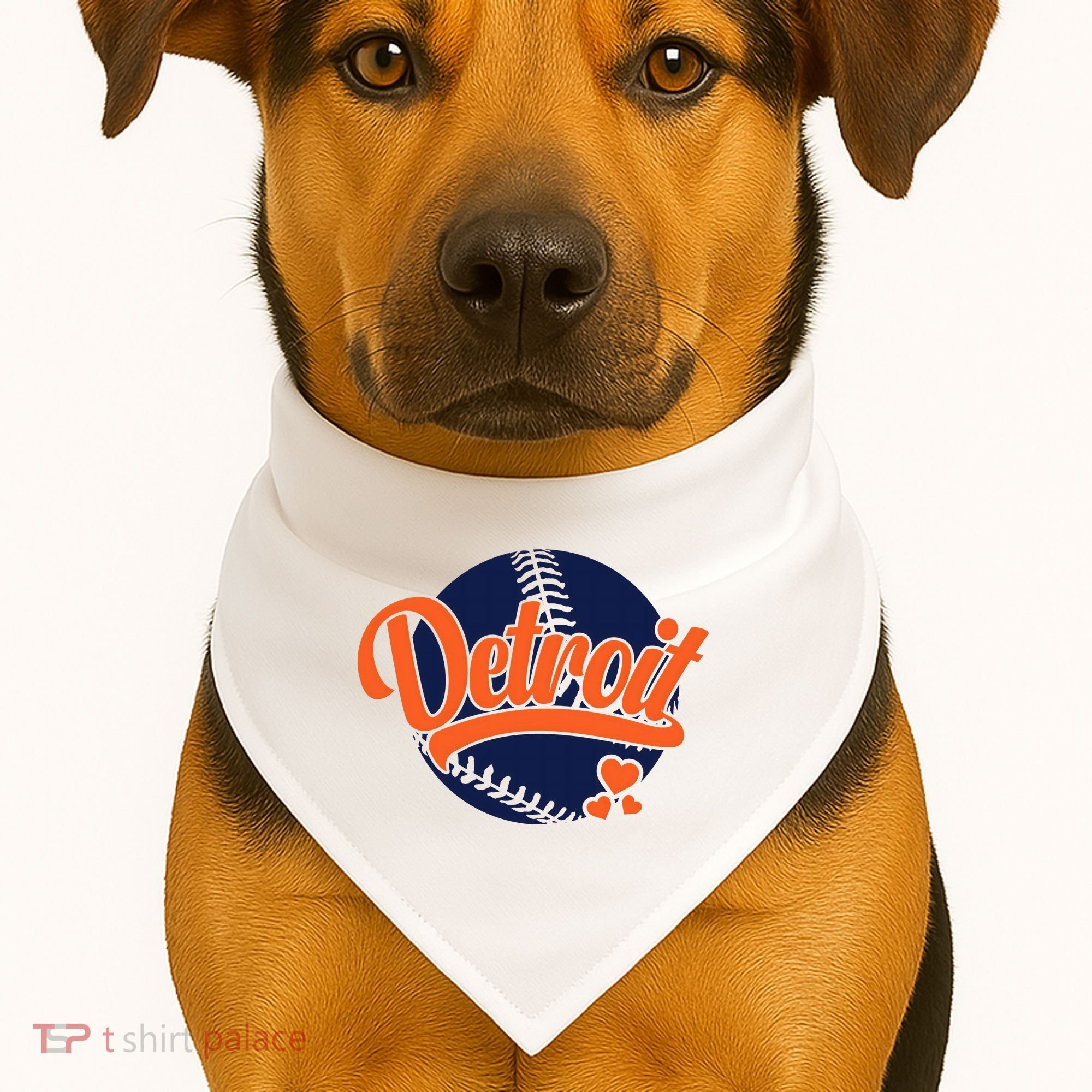 Love Detroit Baseball USA-Made Doggie Bandana