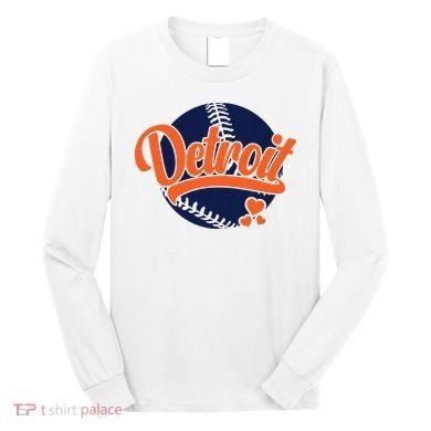 Love Detroit Baseball Long Sleeve Shirt