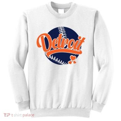 Love Detroit Baseball Sweatshirt
