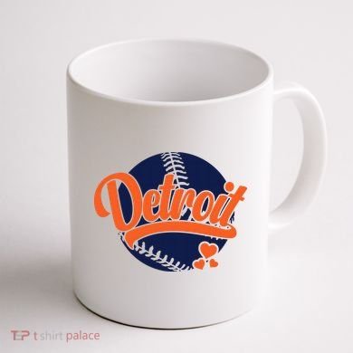 Love Detroit Baseball Coffee Mug back