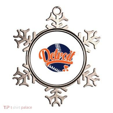 Love Detroit Baseball Ornament