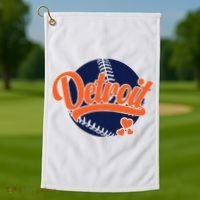 Love Detroit Baseball Golf Towel thumb 1