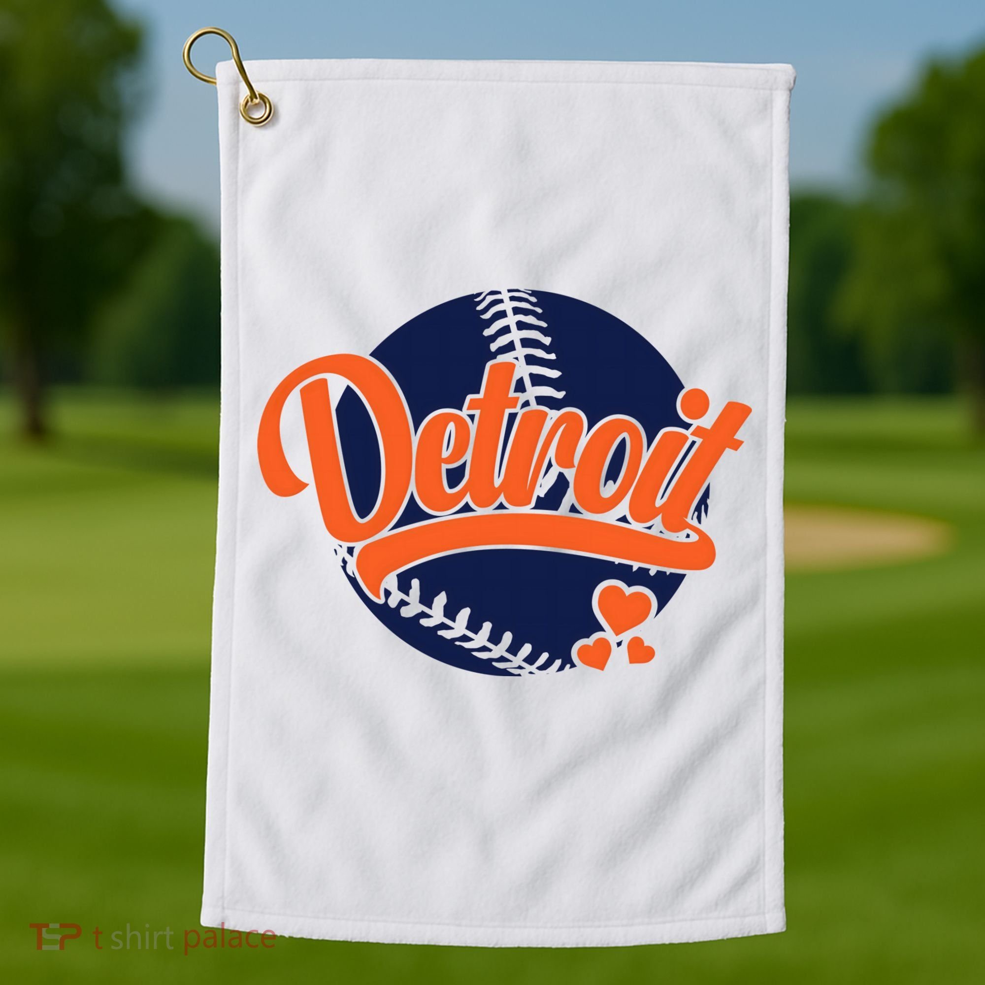 Love Detroit Baseball Golf Towel